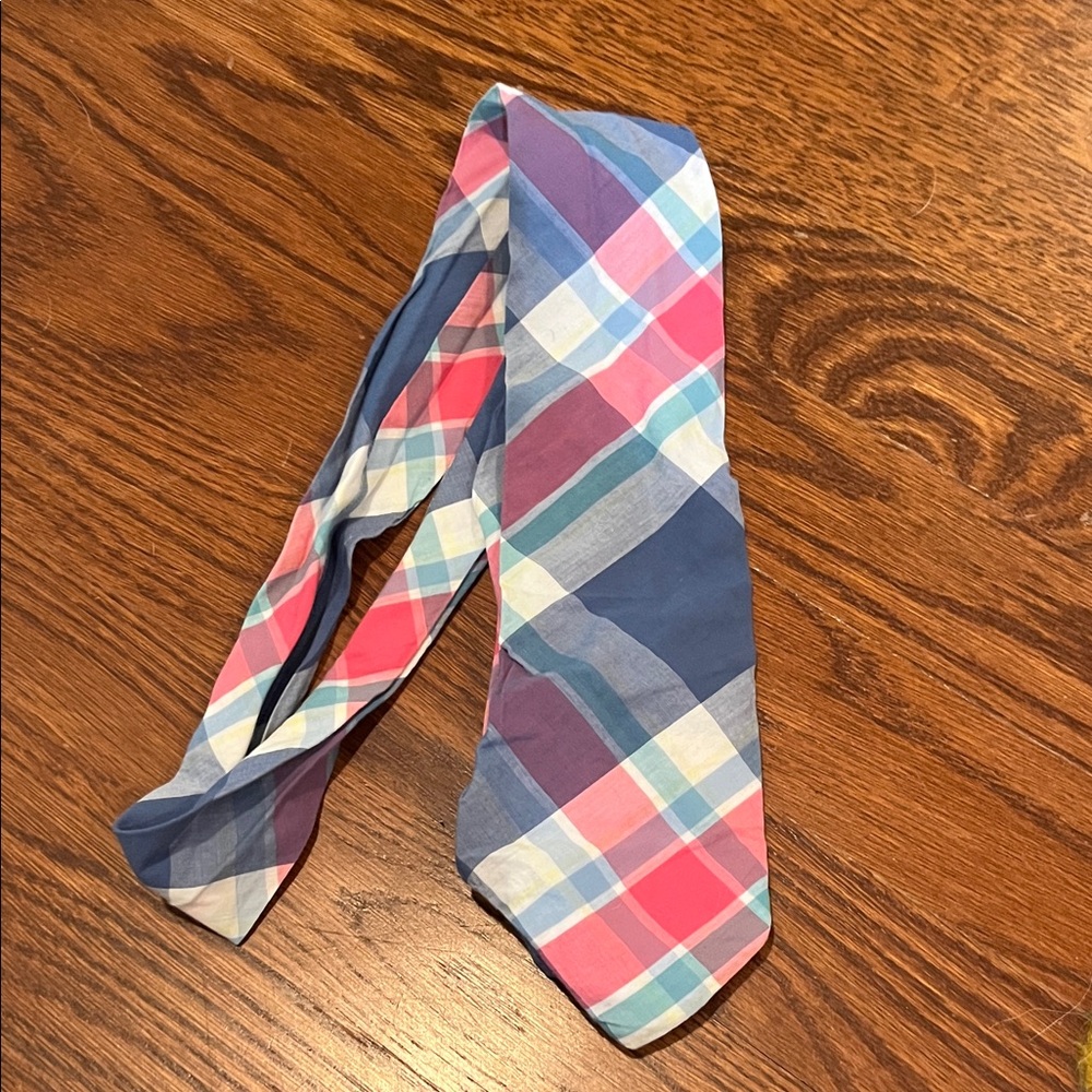 Bella Bliss Pastel Plaid Cotton Tie in Blue and Pink